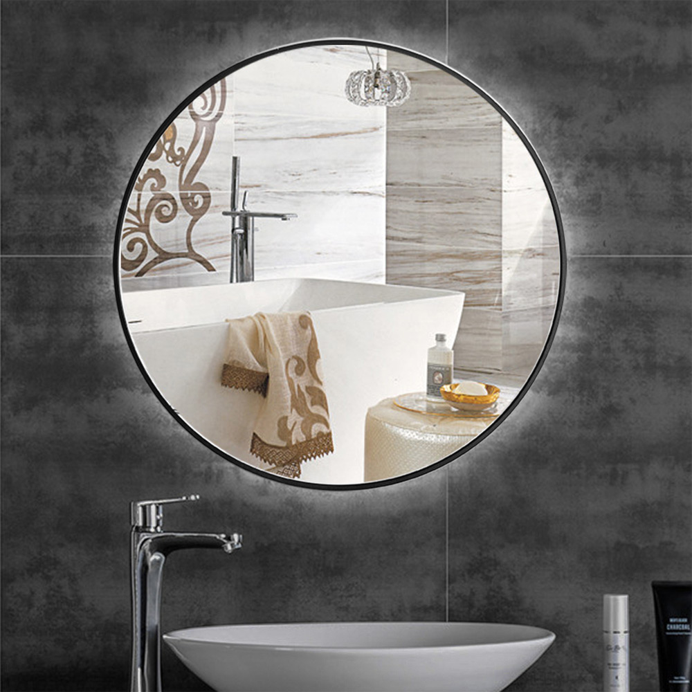 Living And Home CD0238 Black Metal Frame Nordic Wall Mounted Bathroom Mirror 60cm Image 5