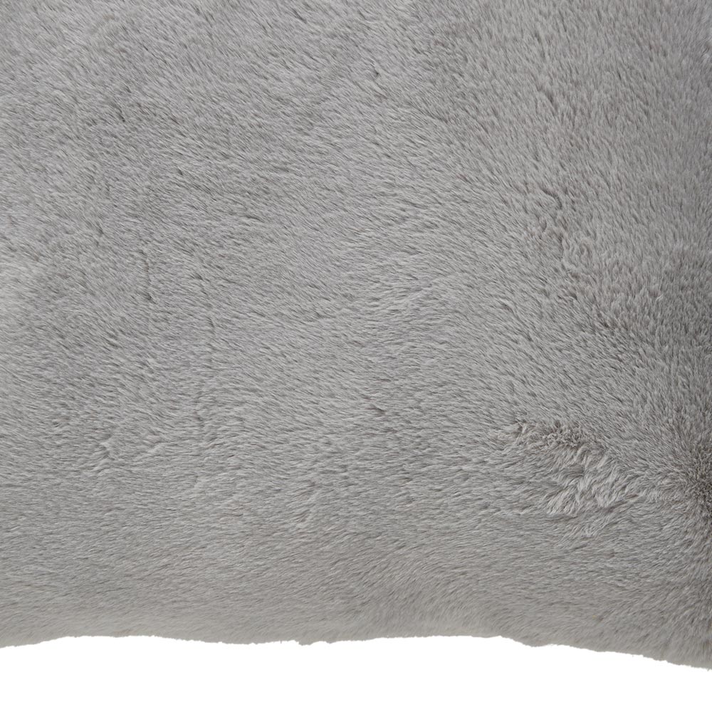 Wilko  Grey Faux Fur Cushion 55x55cm Image 4