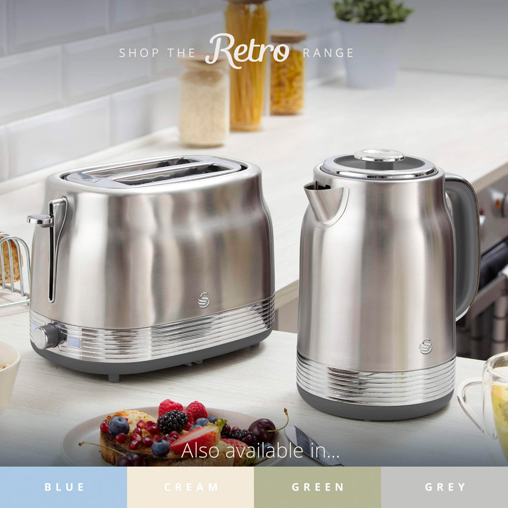 Swan Retro Revive Silver 2 Slice Toaster Image 7