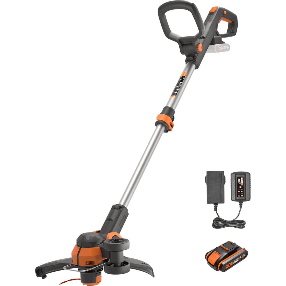 Worx WG163E 20V Cordless 30cm Grass Trimmer with Batteries and a Charger Image 1