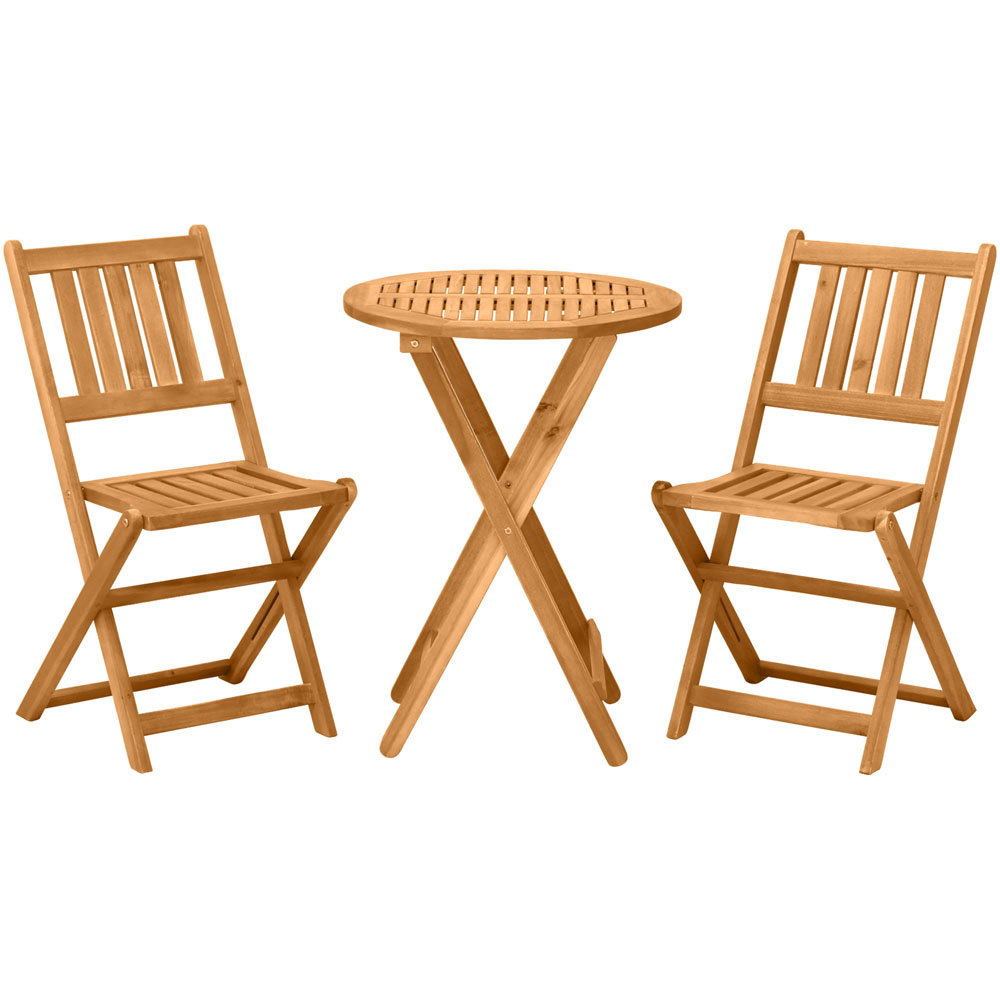 Outsunny Wooden 2 Seater Folding Bistro Set Image 2