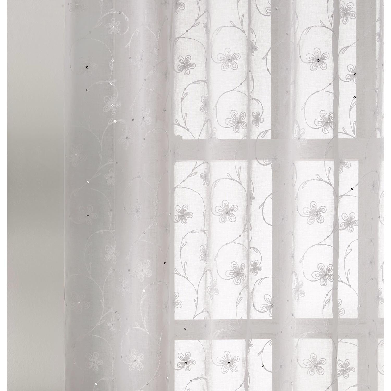 Bee Sheer Voile Panel - Silver / 137cm Image 7