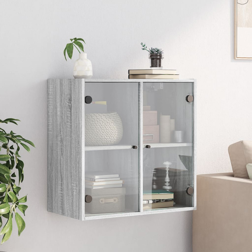 vidaXL 2 Door Grey Sonoma Oak Wall Cabinet Image 3