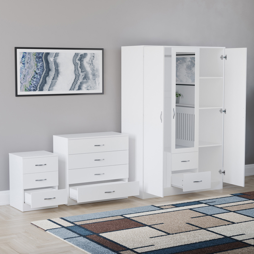 VIDA DESIGNS Riano White 3 Piece Bedroom Furniture Set Image 4