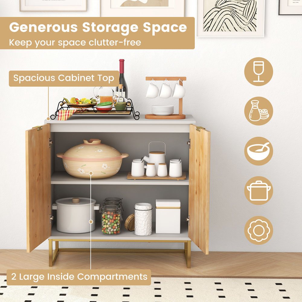 Costway 2 Door White Sideboard Image 5