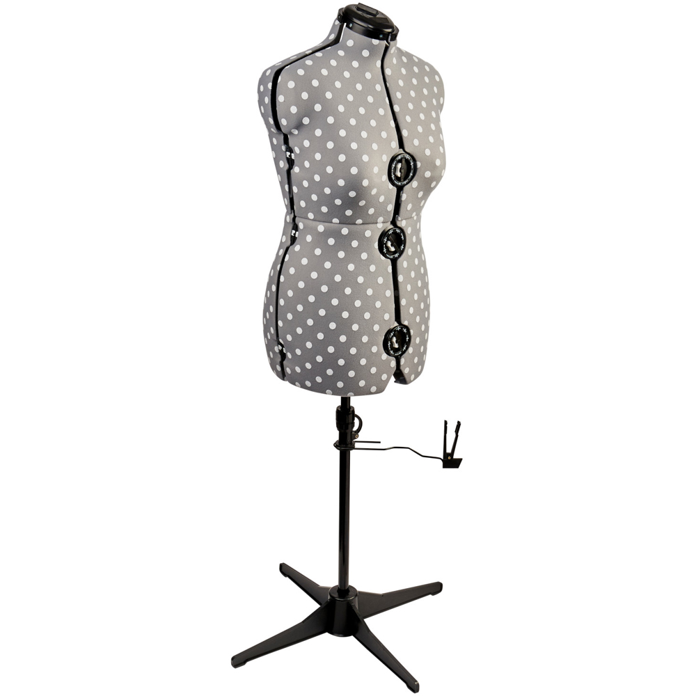 Sewing Online 5916B Grey Polka Adjustable 8-Part Dressmakers Dummy with Hem Marker Medium Image 1