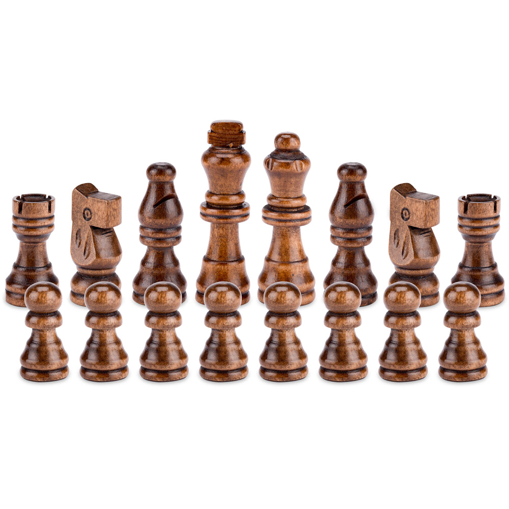 Toyrific 2-in-1 Varnished Finish Chess and Draughts Set Family Game Image 3
