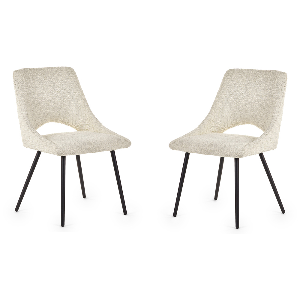 Julian Bowen Ivory Iris Boucle Dining Chairs Set of 2 Image 2