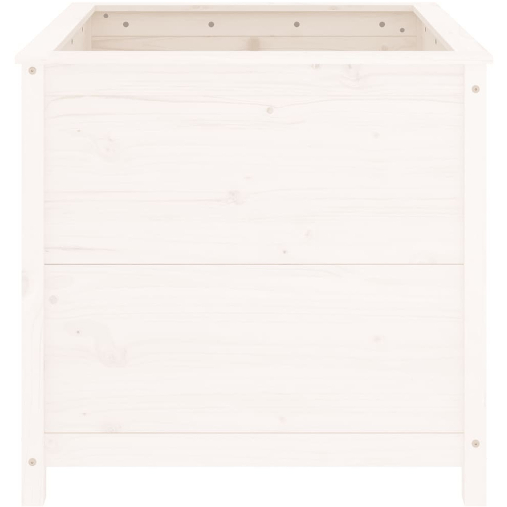 vidaXL White Solid Pine Wood Garden Planter 82.5 x 82.5 x 78cm Image 3