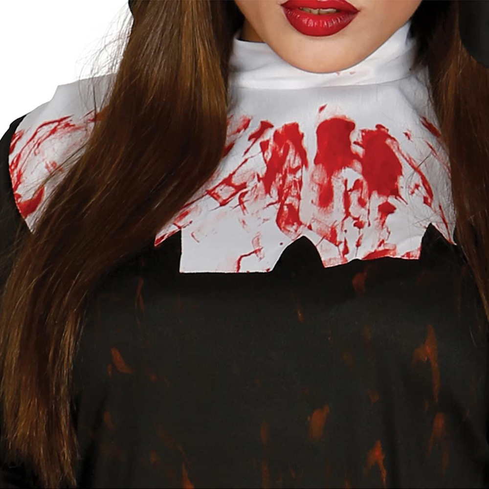 Fiestas Guirca Adult Black and White Polyester Zombie Nun Halloween Costume Large Image 3