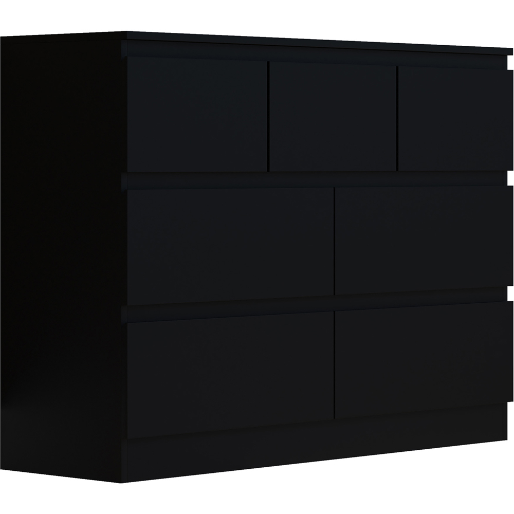 FWStyle Stora Merchant 7 Drawer Matt Black Chest of Drawers Image 2