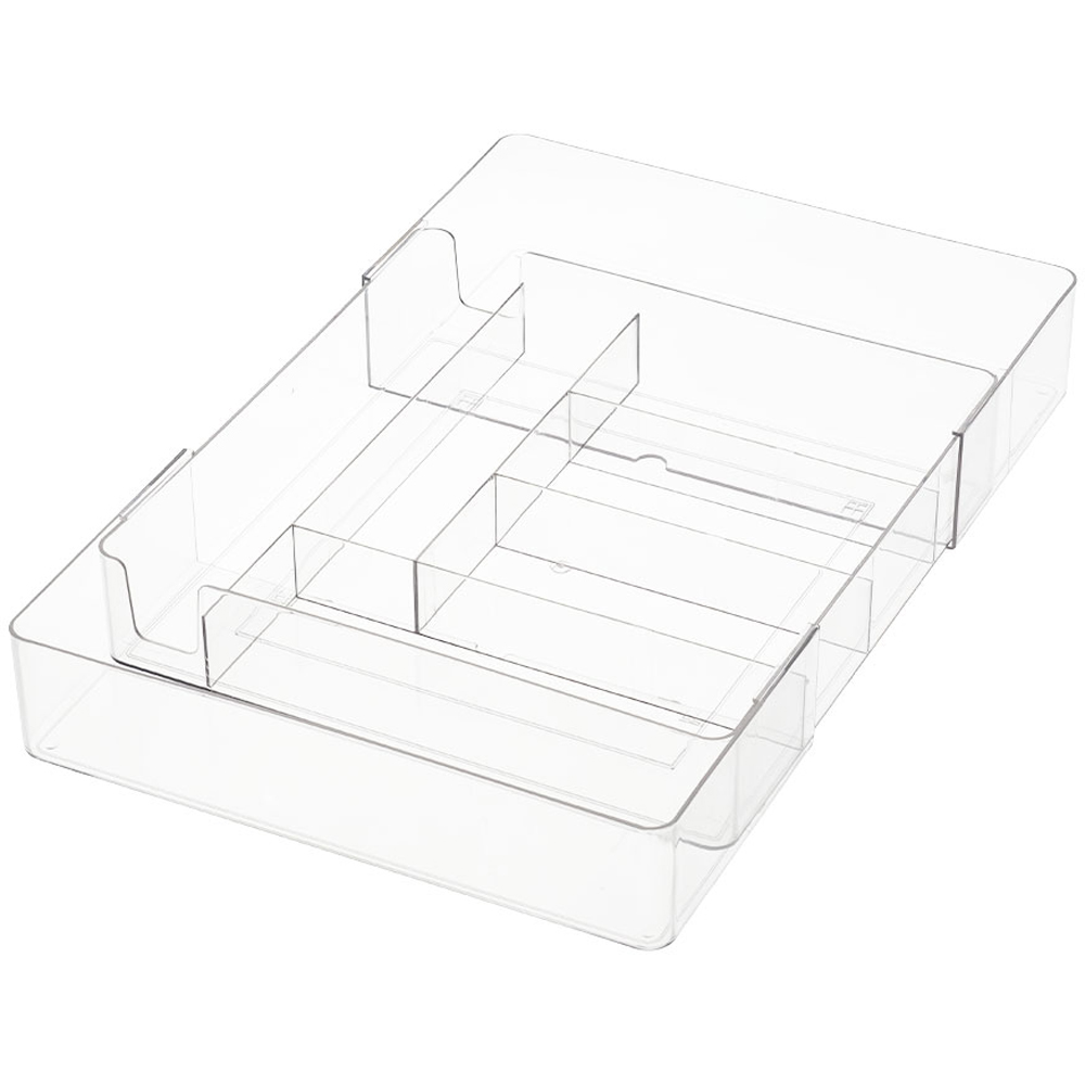 Living and Home Clear Expandable Drawer Organiser with 6 Compartments Image 3