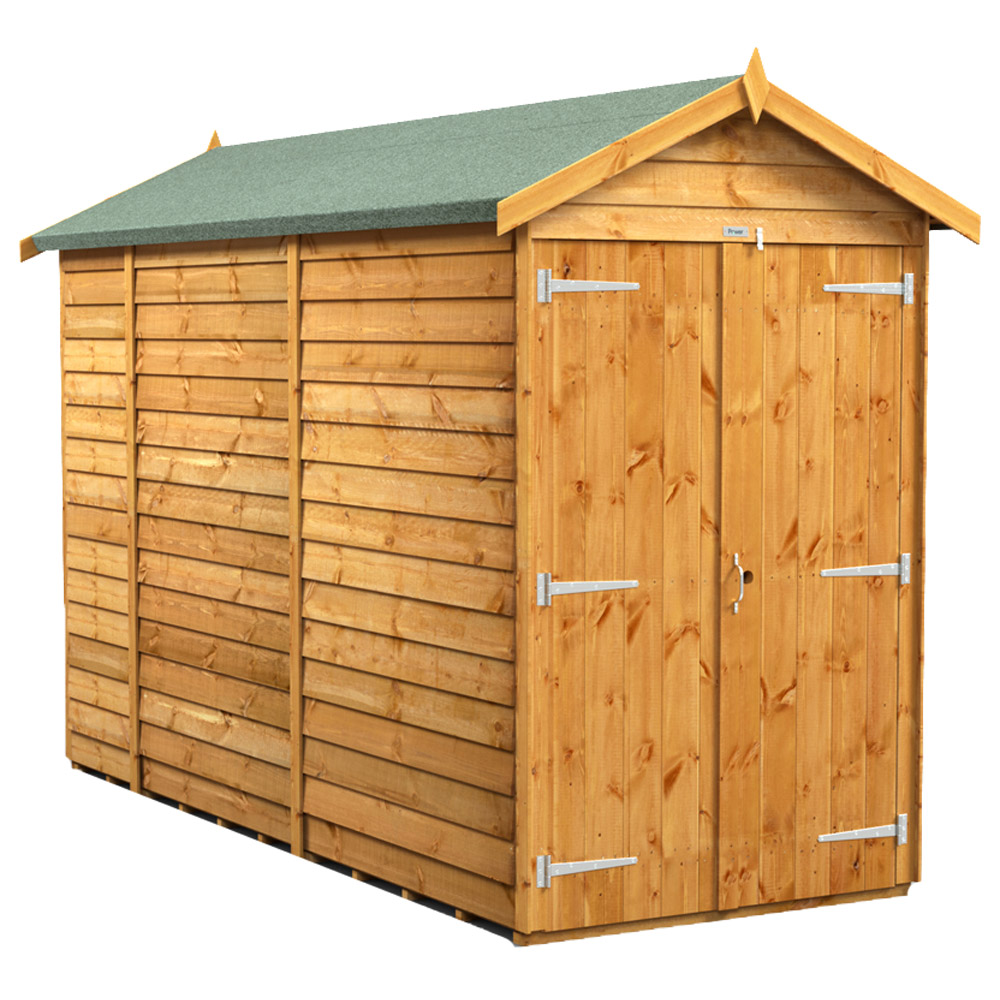 Power Sheds 10 x 4ft Double Door Overlap Apex Wooden Shed Image 1