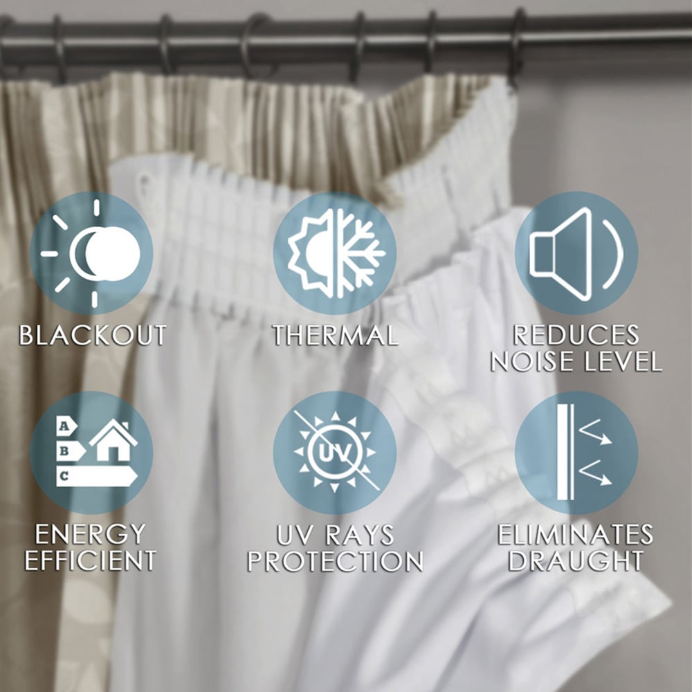 Velosso Thermal Blackout Lined Curtain 168 x 223cm Image 3