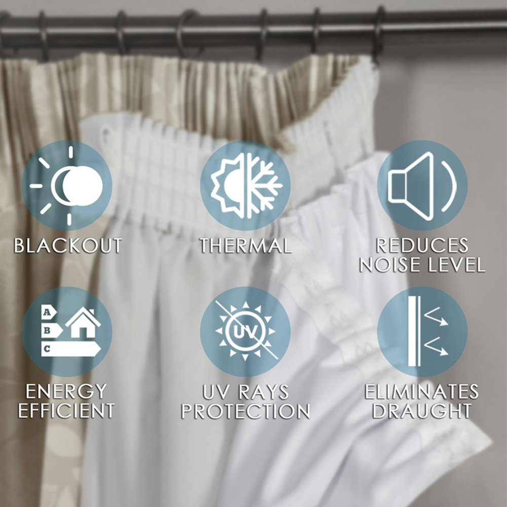 Velosso Thermal Blackout Lined Curtain 168 x 178cm Image 3