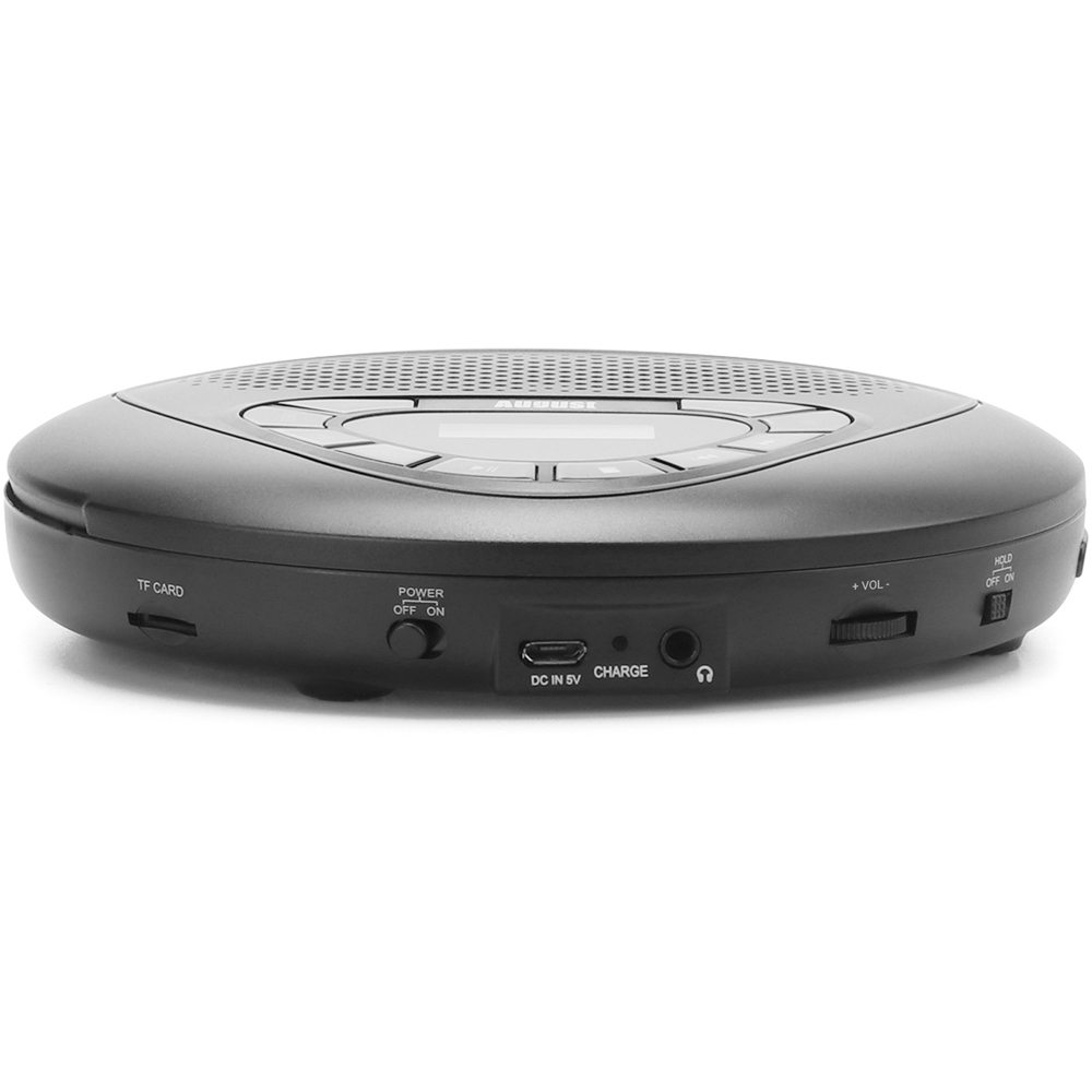 August SE10 Black Rechargeable Dual Stereo Speaker Portable CD Player with Earphones Image 4