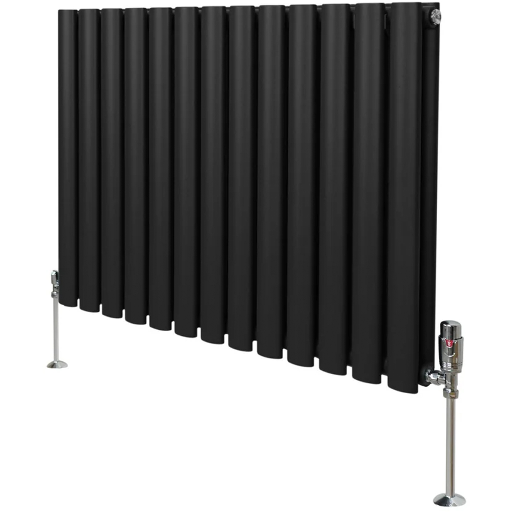 Monster Shop 3489BTU Black Oval Column Radiator and Valves 1600 x 780mm Image 3