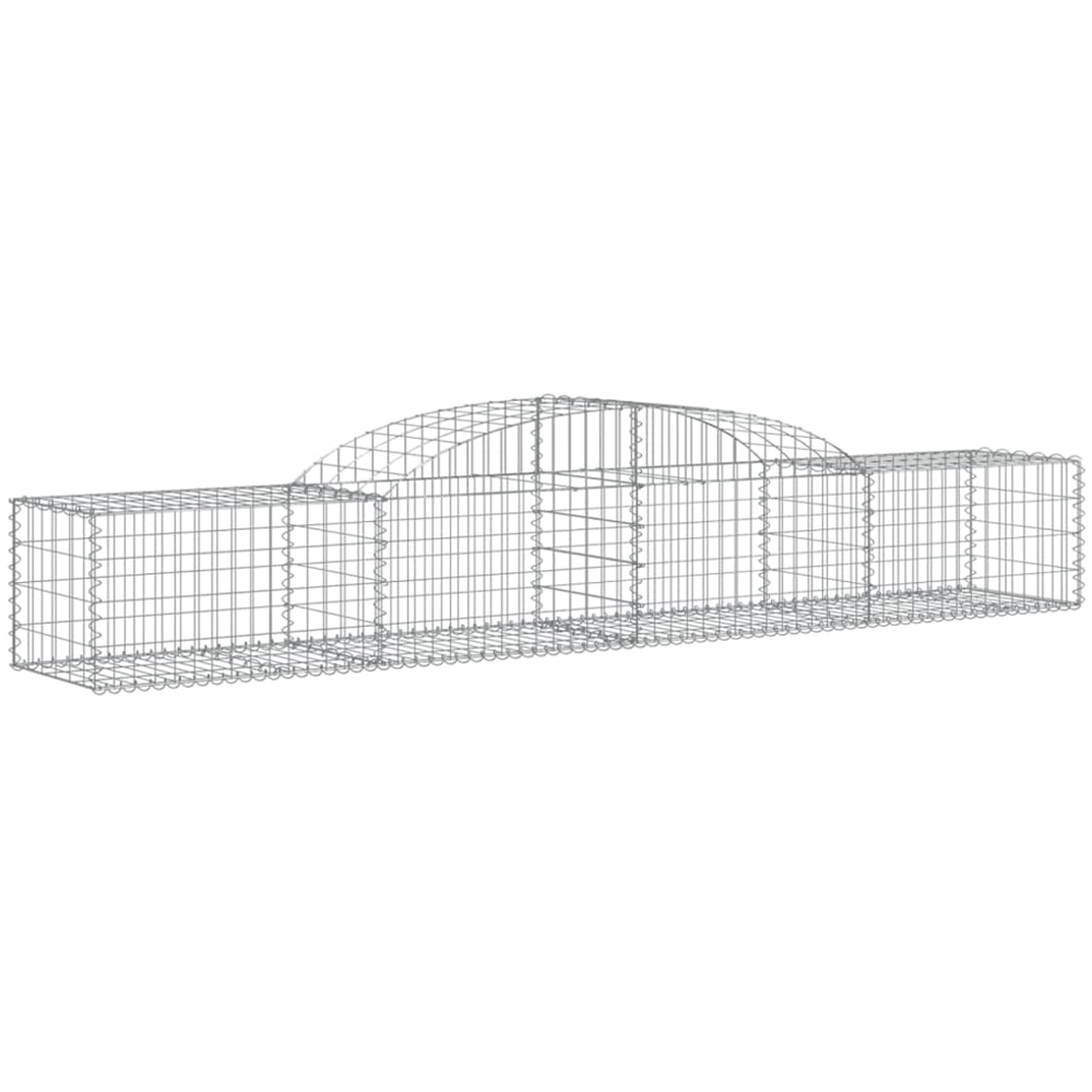 vidaXL Silver Galvanised Iron Arched Gabion Basket 300 x 50 x 40/60cm 17 Pack Image 1