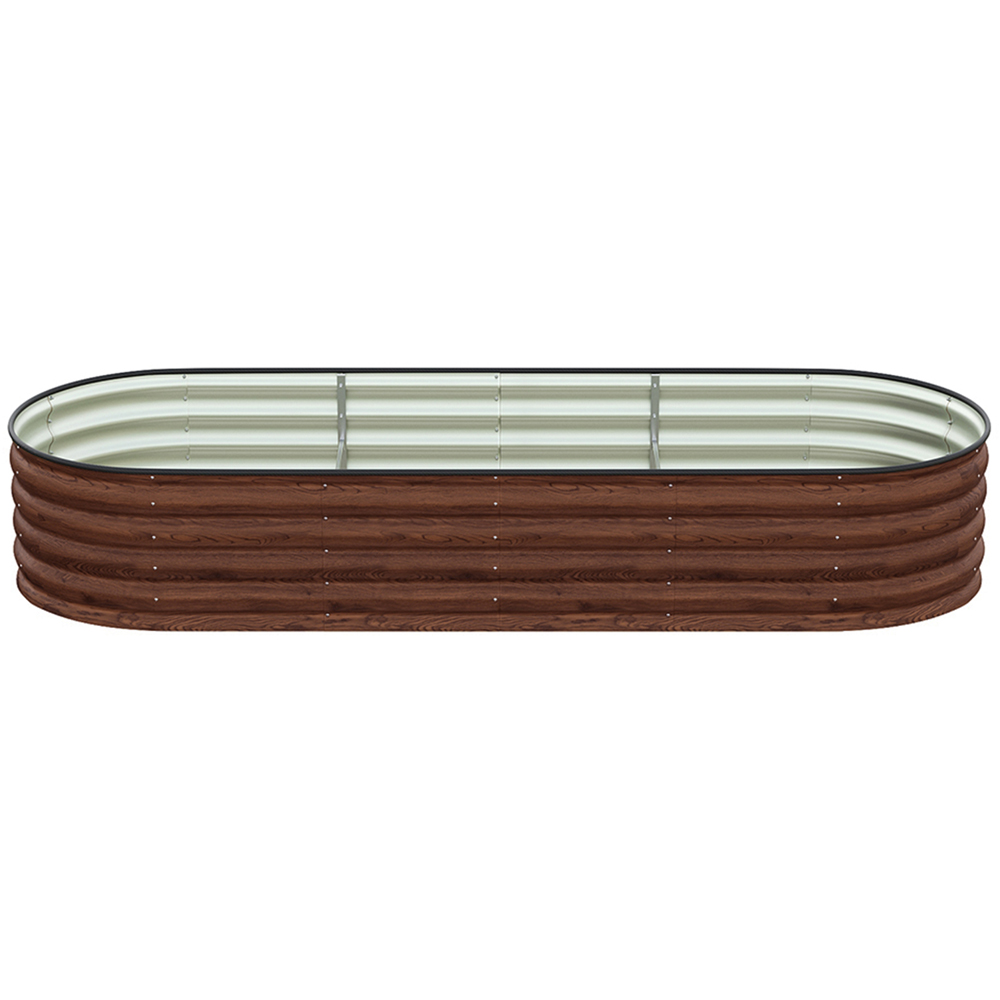 Living and Home Large Brown Galvanised Steel Raised Garden Bed 42 x 80 x 240cm Image 4