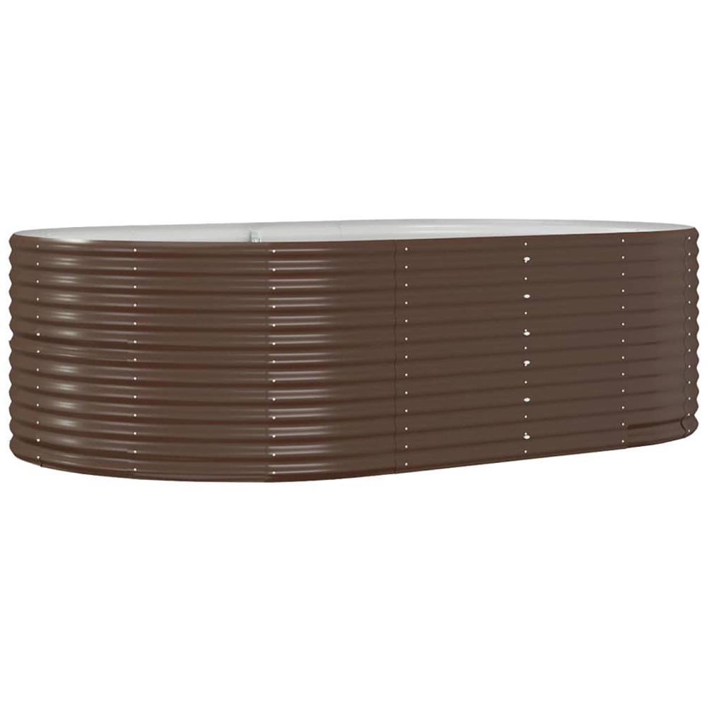 vidaXL Brown Galvanised Steel Raised Garden Bed 68 x 212 x 140cm Image 1