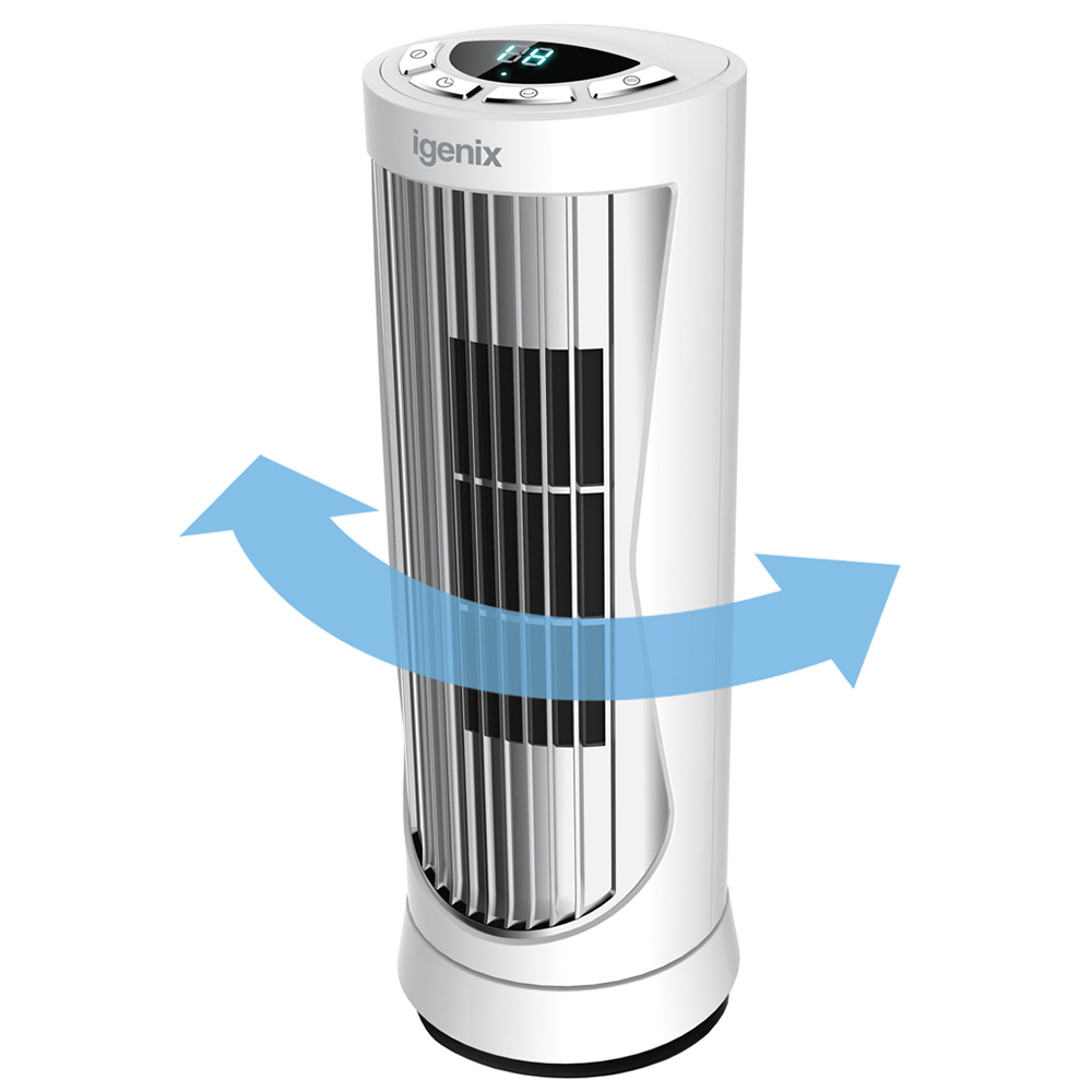 Igenix White Digital Mini Tower Fan 12 inch Image 6