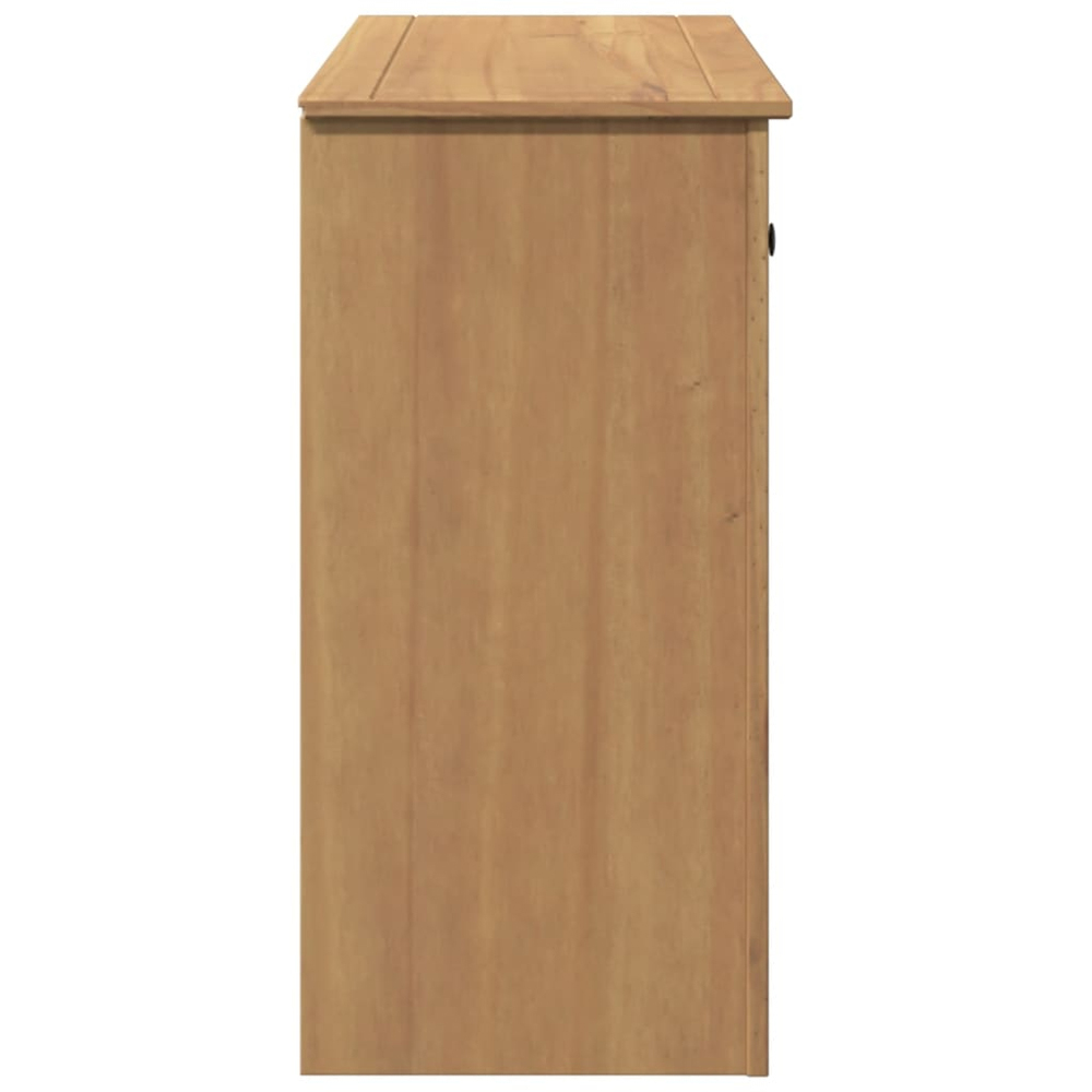 vidaXL Single Door 4 Drawer Solid Wood Pine Sideboard Image 6