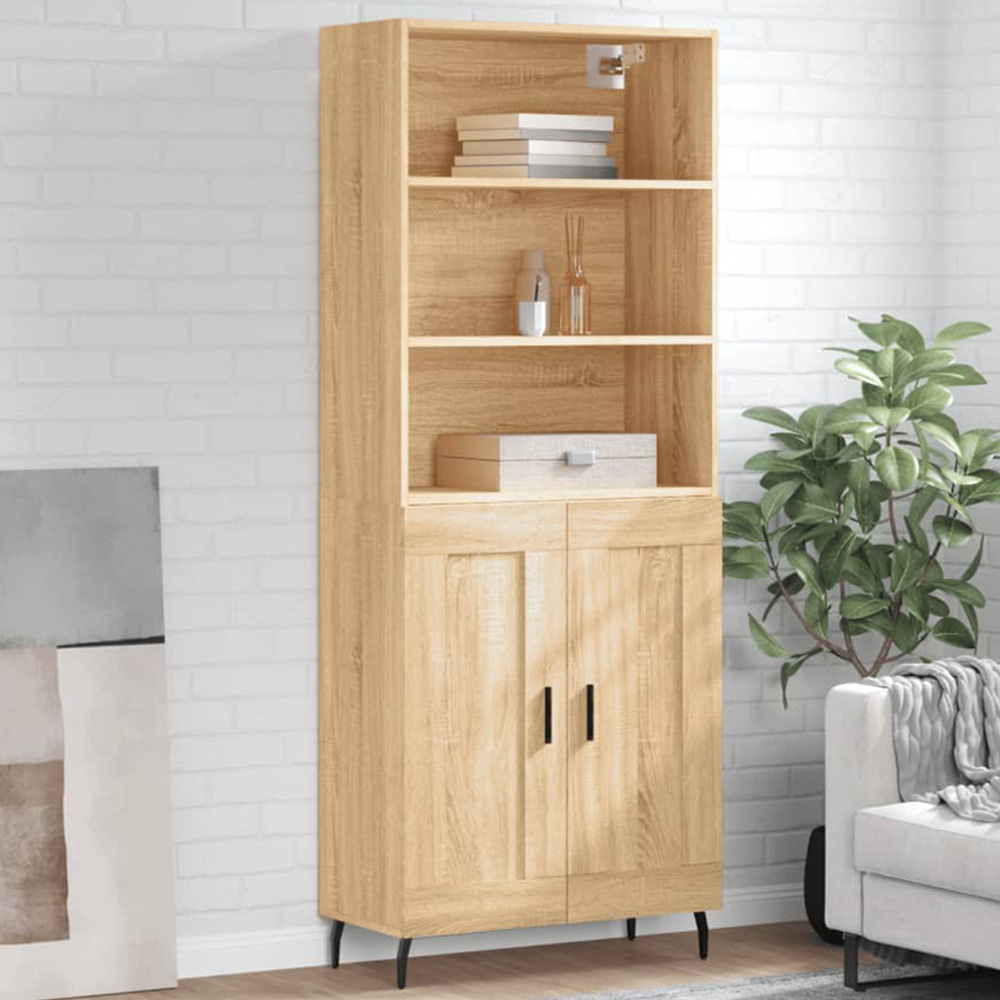 vidaXL 2 Door 3 Shelf Sonoma Oak Highboard Image 1