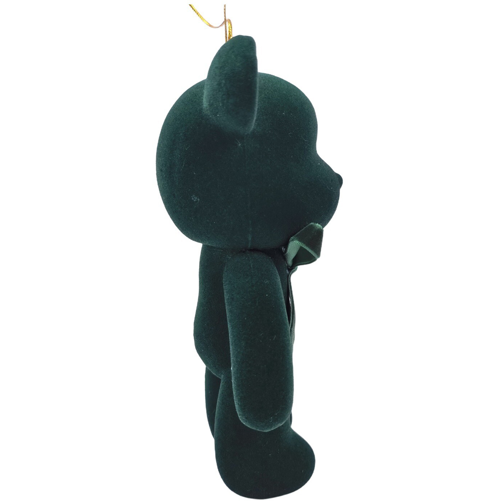 Flocked Bow Teddy Hanging Decoration Small Image 7