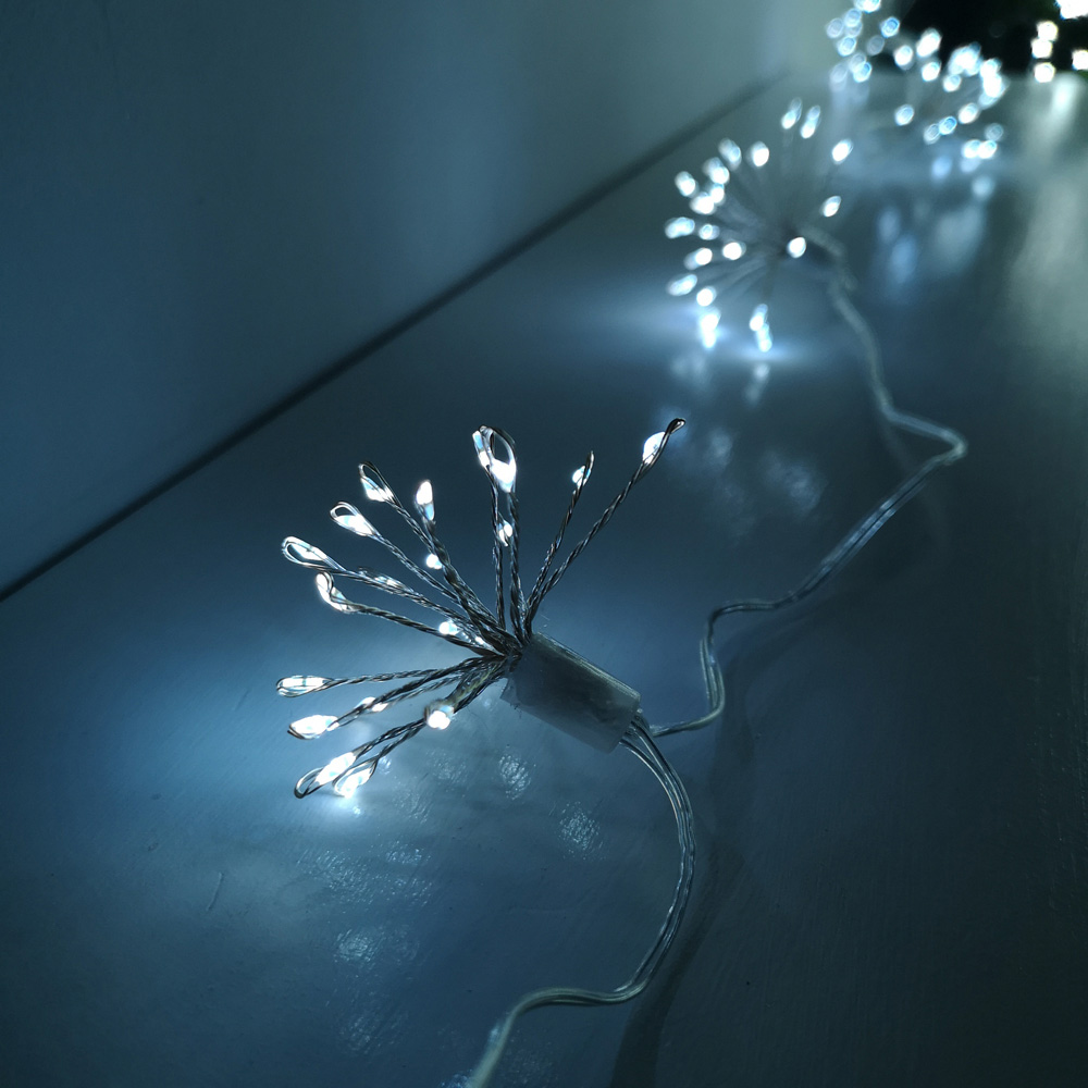 Premier 200 Cool White LED 10 Starburst Christmas Fairy Light Image 6
