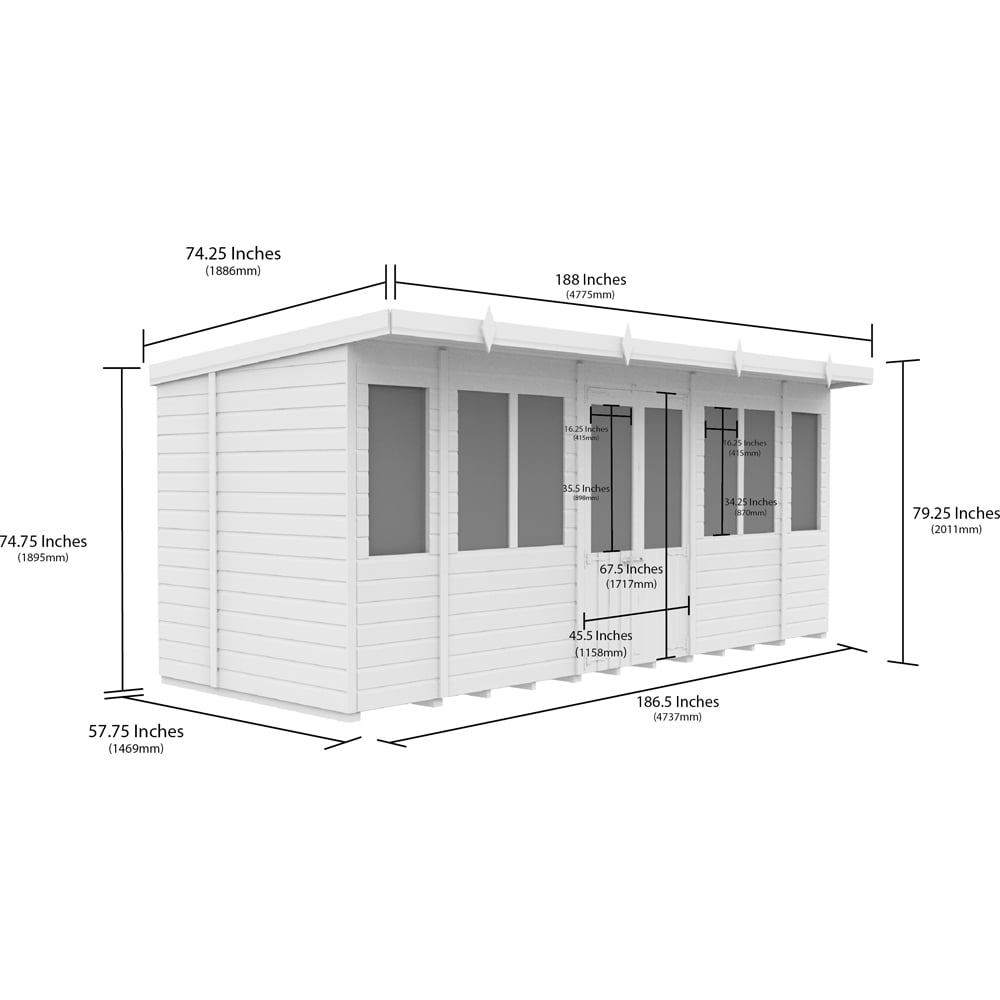 DIY Sheds 16 x 5ft Tongue and Groove Timber Pent Summerhouse Image 8