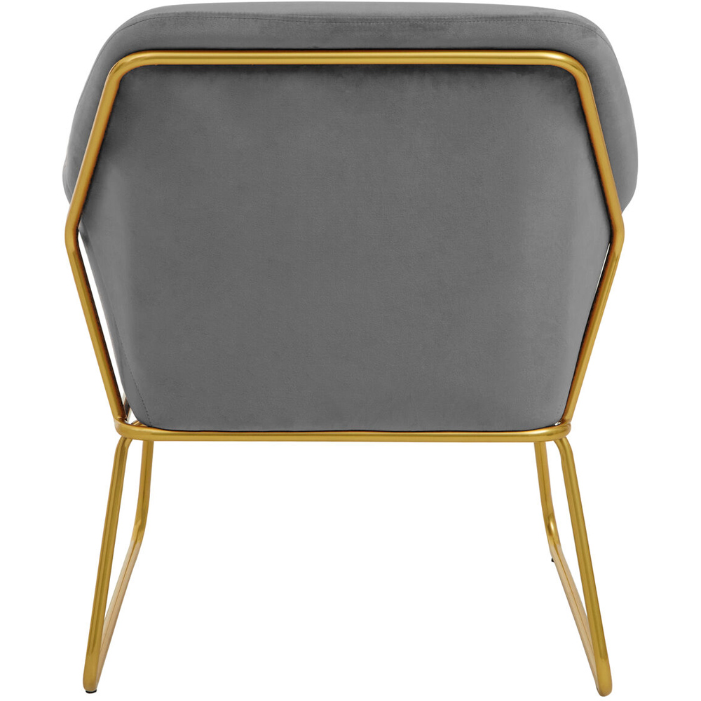 Premier Housewares Xander Grey Velvet Modern Accent Chair Image 3