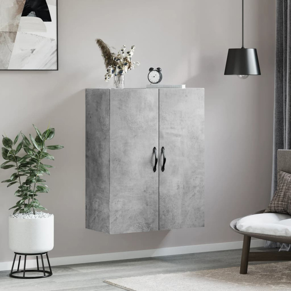 vidaXL 2 Door Concrete Grey Wall Mounted Cabinet Image 3