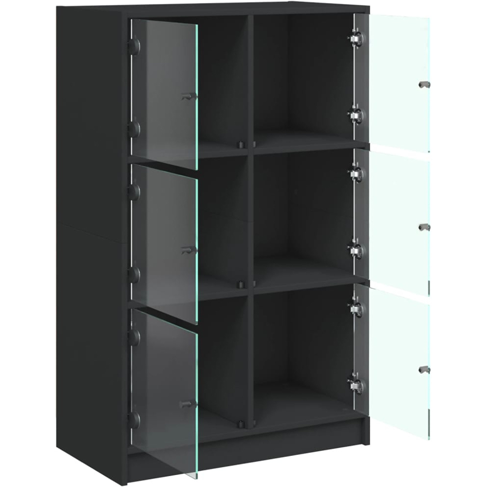 vidaXL 6 Door Black Narrow Highboard Image 6
