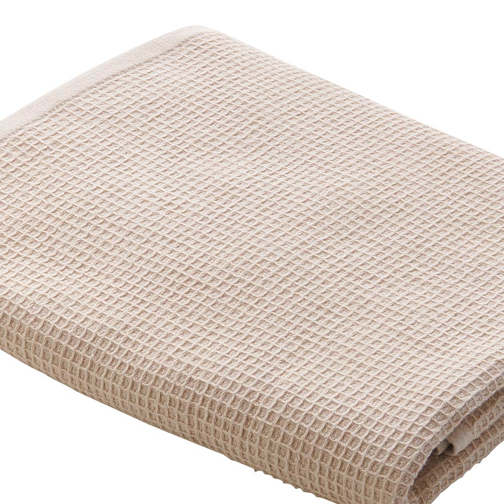 Wilko Waffle Textured Cotton Oatmeal Bath Towel Image 6