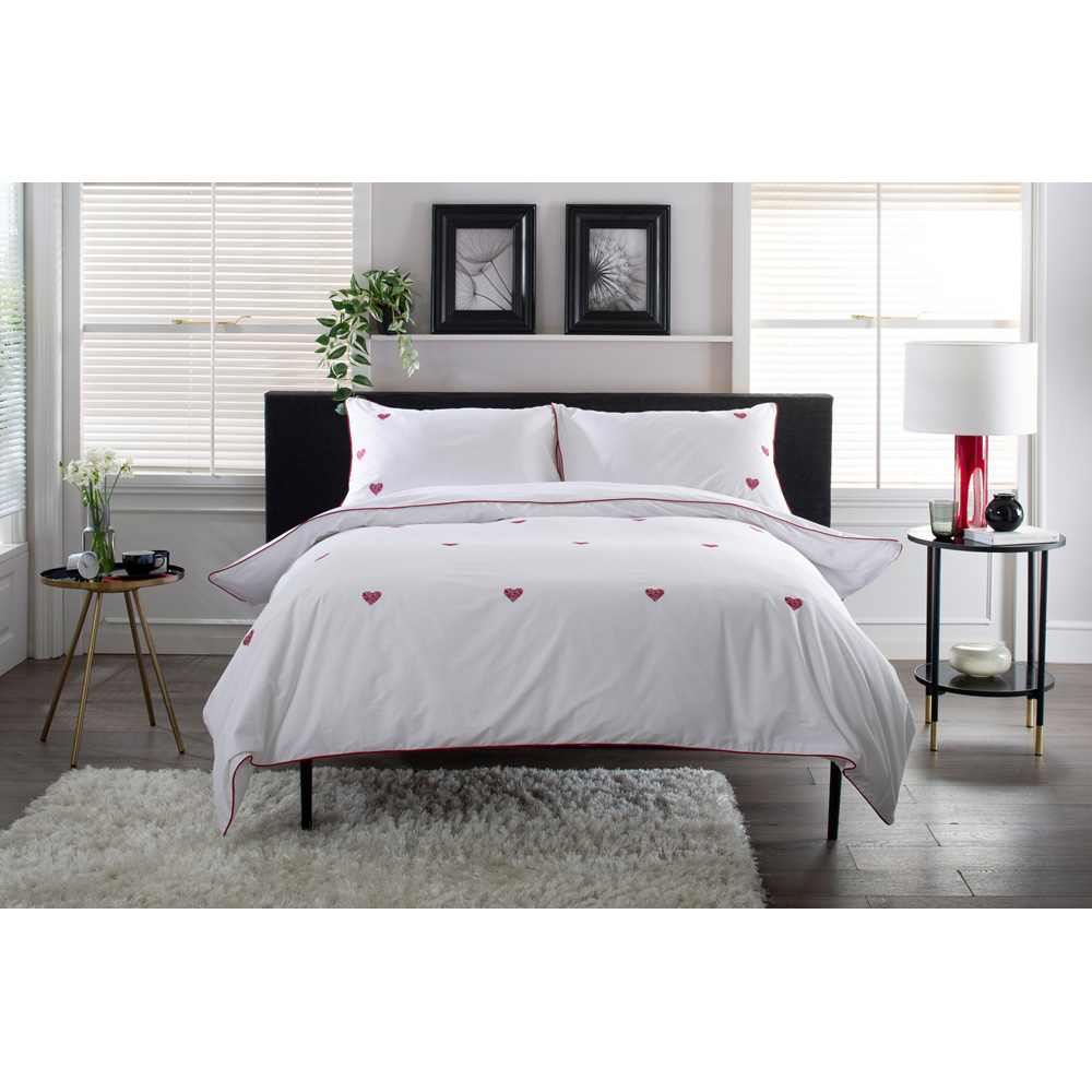 The Lyndon Company Filigree Hearts Single White Duvet Set Image 3