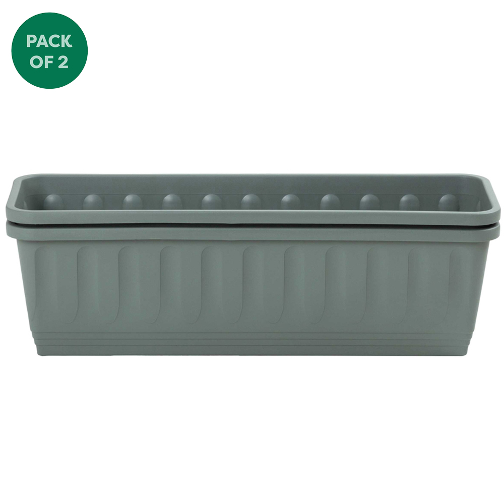 Wham Etruscan Milieu Green Trough Planter H190 60cm 2 Pack Image 1