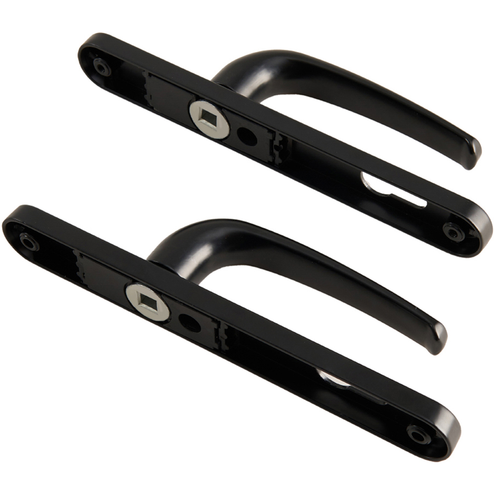 Living and Home Single Pair Black Aluminium Alloy Door Handles without Lock Cylinder Image 3