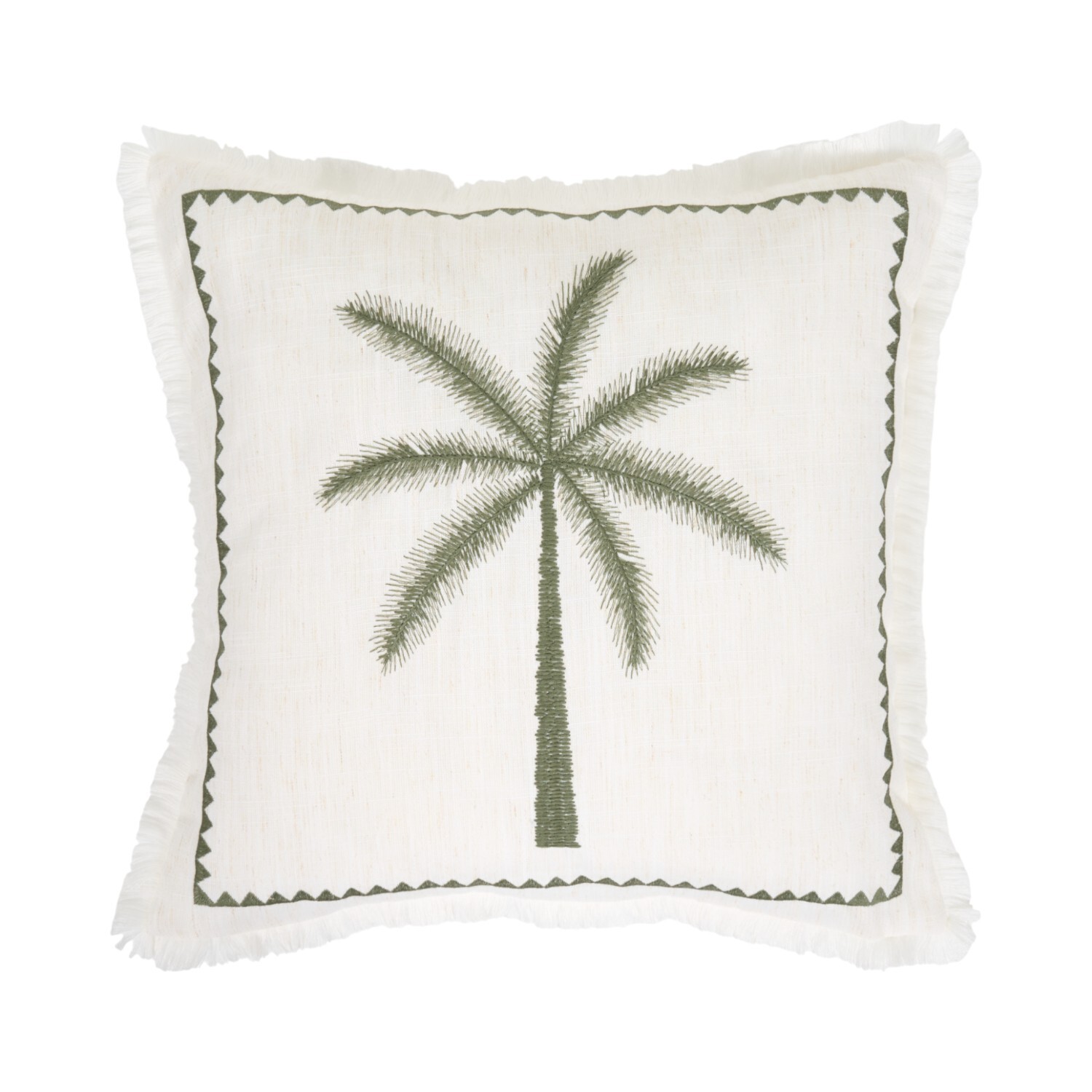 Casablanca Palm Outdoor Cushion White Image 1