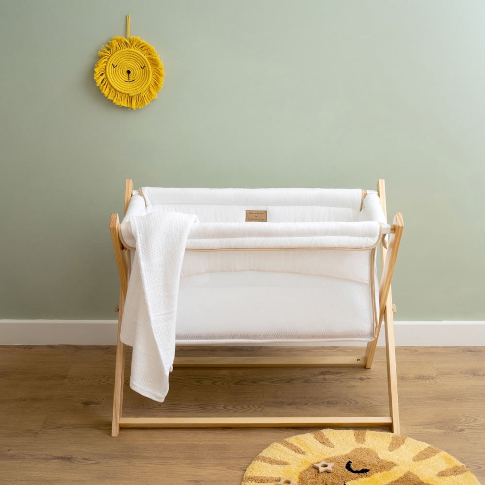 Clair de Lune Baby White Organic Foldable Crib Image 2