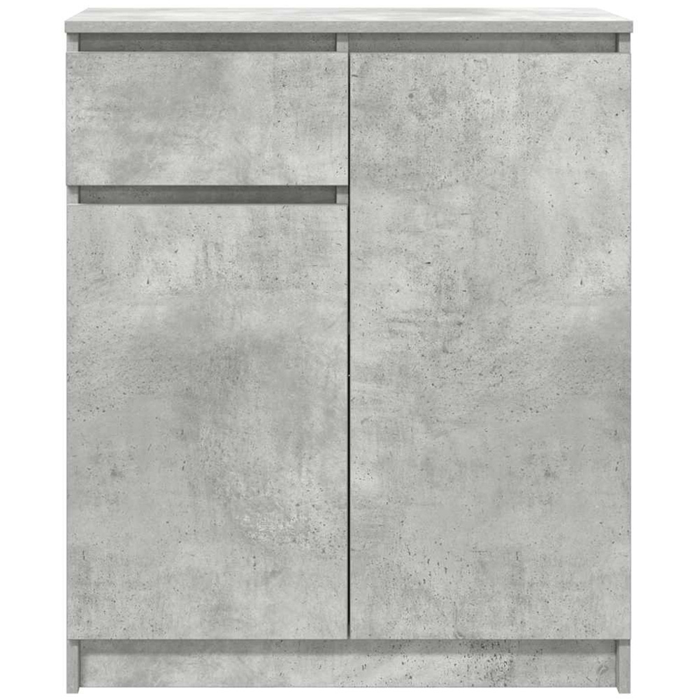 vidaXL 2 Door Single Drawer Concrete Grey Wooden Sideboard Image 4