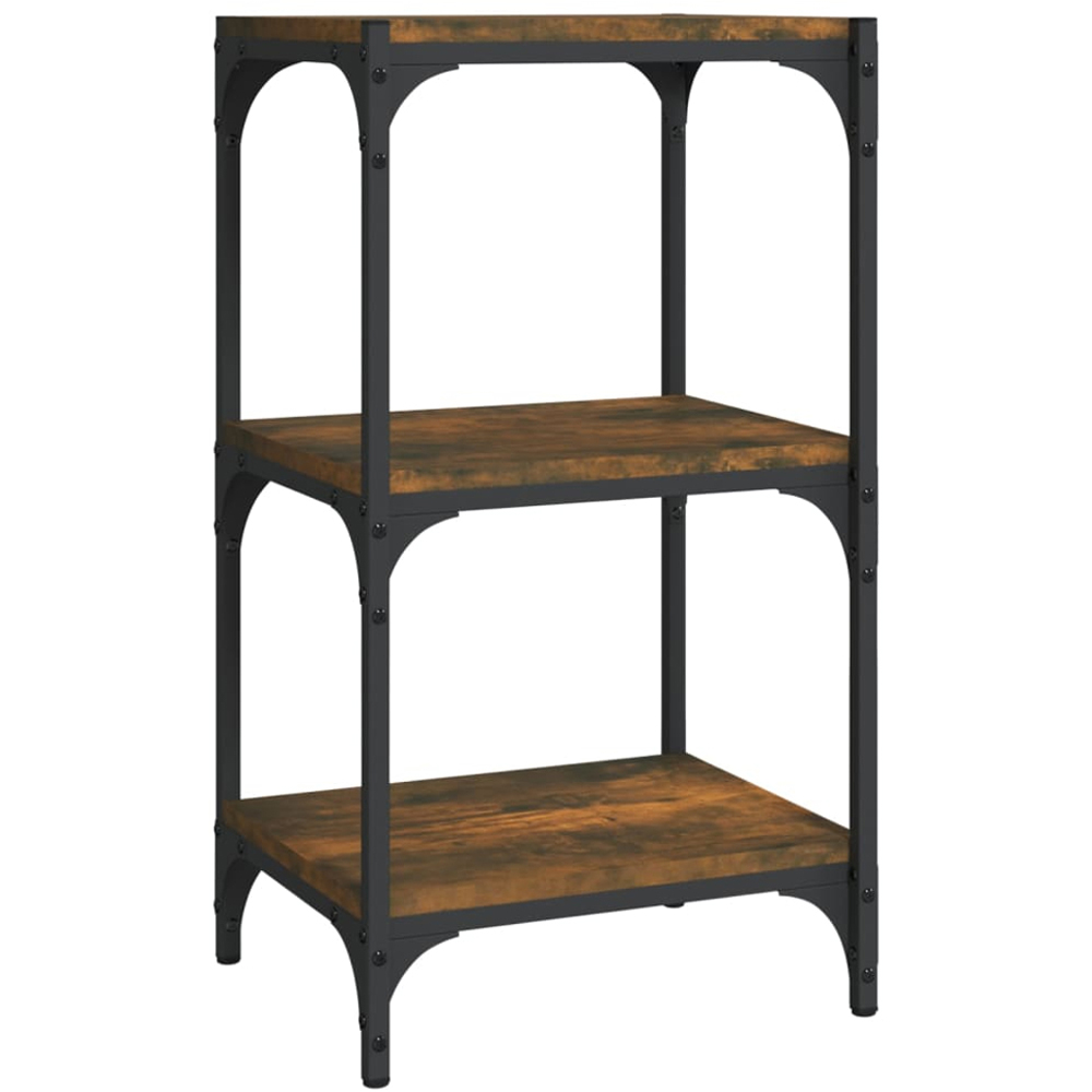 vidaXL 3 Shelf Smoked Oak Bookcase Image 2