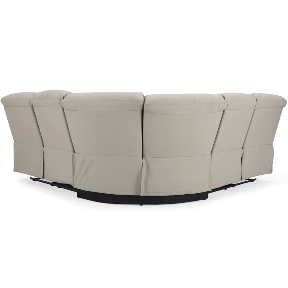 Home Detail Benton 5 Seater Light Grey Faux Leather Electric Recliner Sofa Image 4