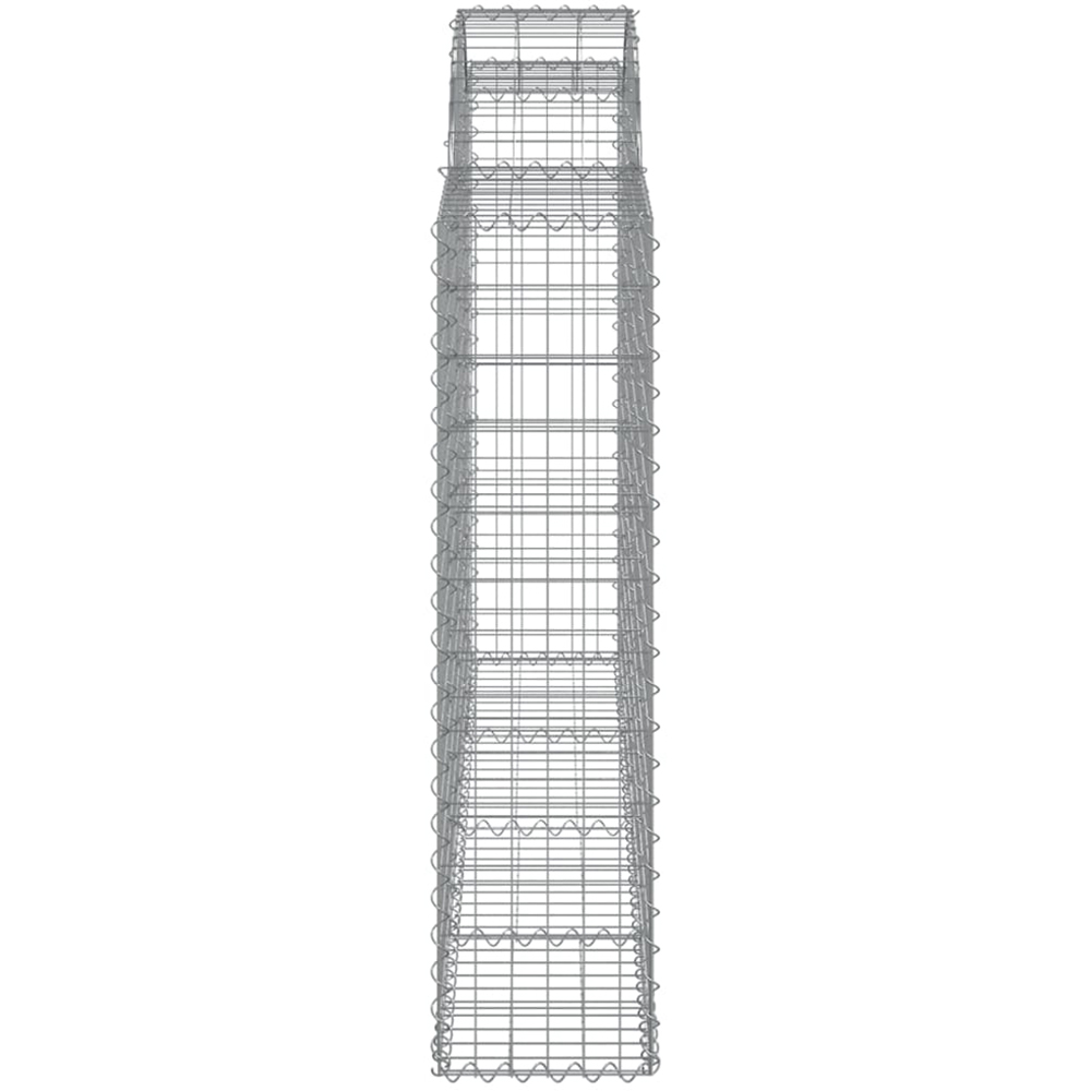vidaXL Silver Galvanised Iron Arched Gabion Basket 200 x 30 x 120/140cm 2 Pack Image 4