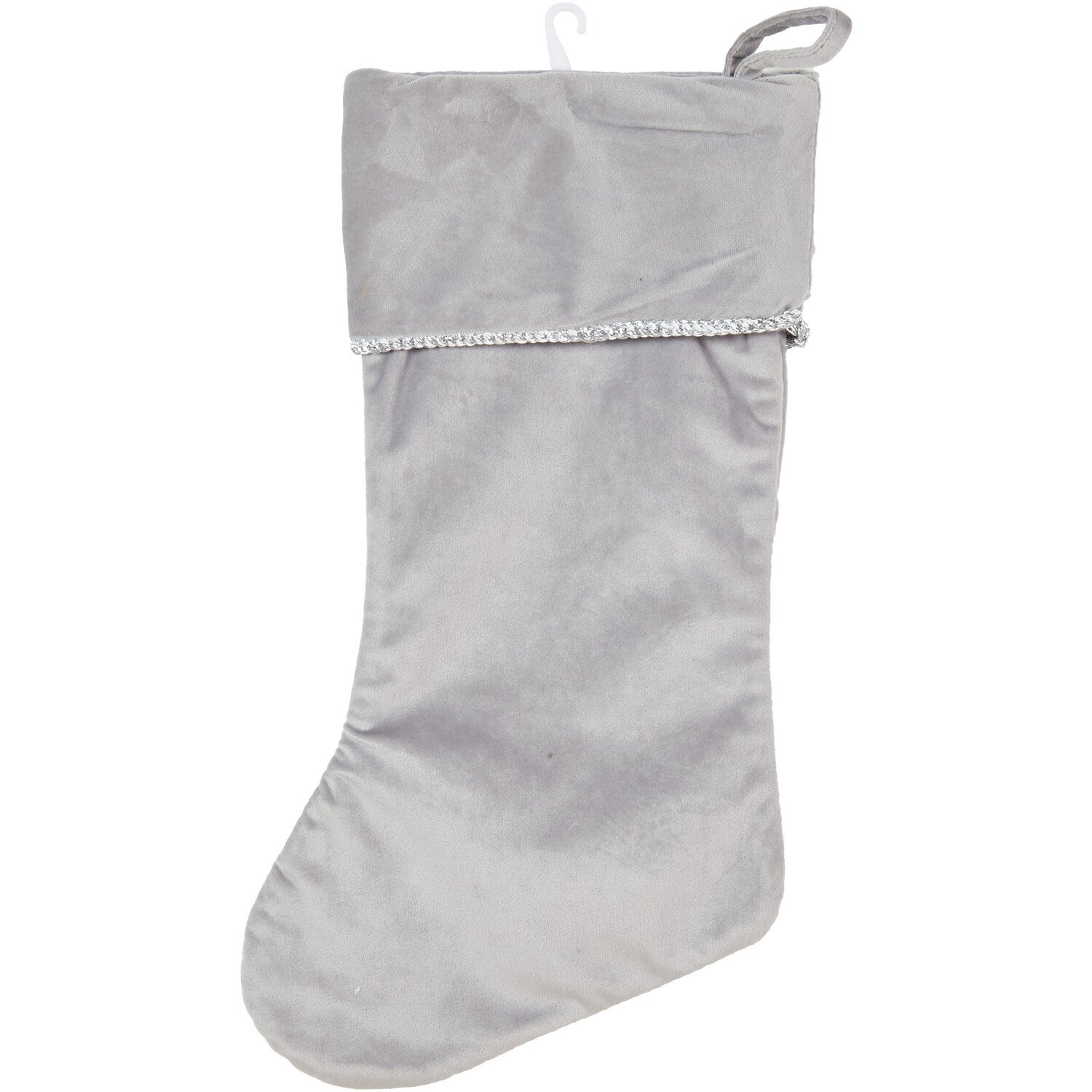 Grey Silver Snowflake Stocking - Grey Image 1