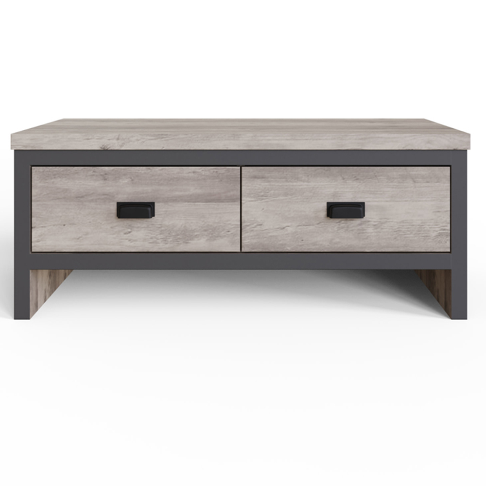 GFW Boston 2 Drawer Grey Coffee Table Image 4