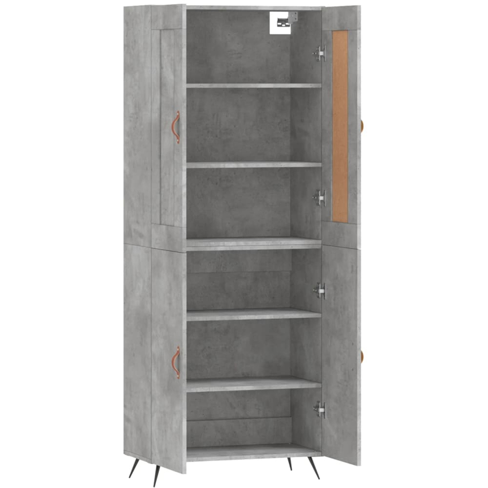 vidaXL 4 Door Concrete Grey Wooden Highboard Image 4