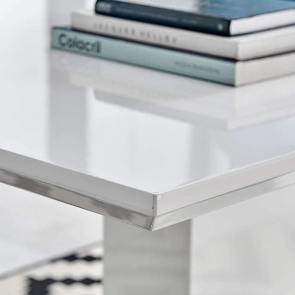 Furniturebox Arenzano 6 Seater Extending Dining Table White High Gloss Image 2