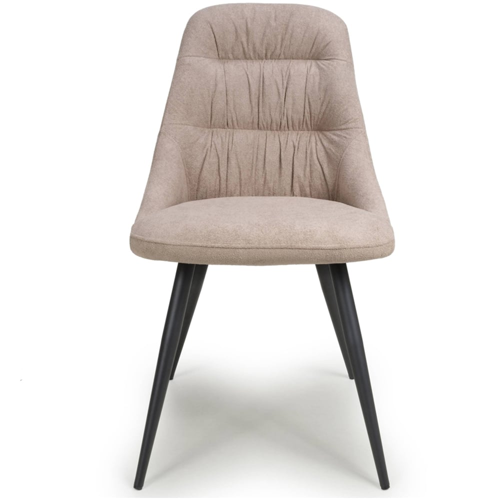 Corinth Set of 2 Linen Effect Natural Dining Chairs Image 3