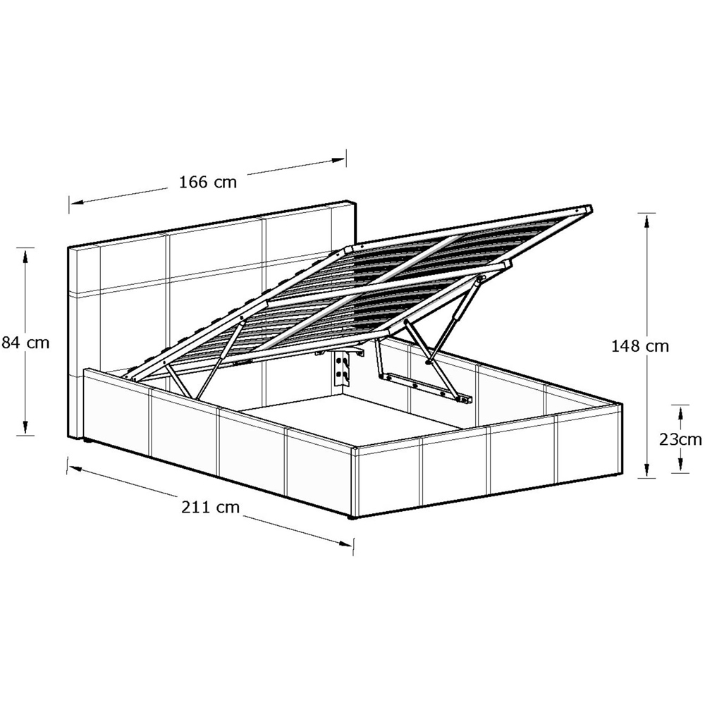 GFW King Size Black End Lift Ottoman Bed Image 9