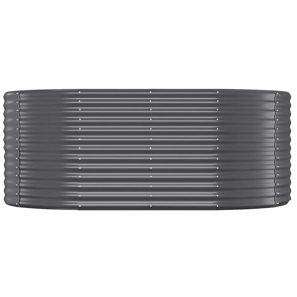 vidaXL Anthracite Galvanised Steel Oval Raised Garden Bed 175 x 100 x 68cm Image 2
